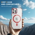 thumbnail image 6 of Allytechgroup Clear Magnetic Case for Apple iPhone 16 Pro Max, Camera Lens Kickstand Compatible with Magsafe Slim Fit Drop Protection Shockproof Back Case Cover for iPhone 16 Pro Max, Red, 6 of 8
