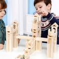 thumbnail image 4 of 60 piezas de bloques de pista de mármol de madera para niños, bloques de construcción educativos ensamblados para niños, juguetes de bolas de tubo, regalos para niños, 4 of 10