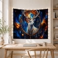 thumbnail image 5 of Moon Stars Stag with Depicted Chest Detailed Fine, Mystical Fantasy for Space Lovers, Galaxy Room Decor, Graduation Gift, Tapestry Wall Hanging for Bedroom and Dorm, 5 of 7