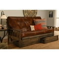 thumbnail image 3 of Kodiak Furniture Tucson Rustic Walnut Storage Futon with Saddle Brown Mattress, 3 of 3