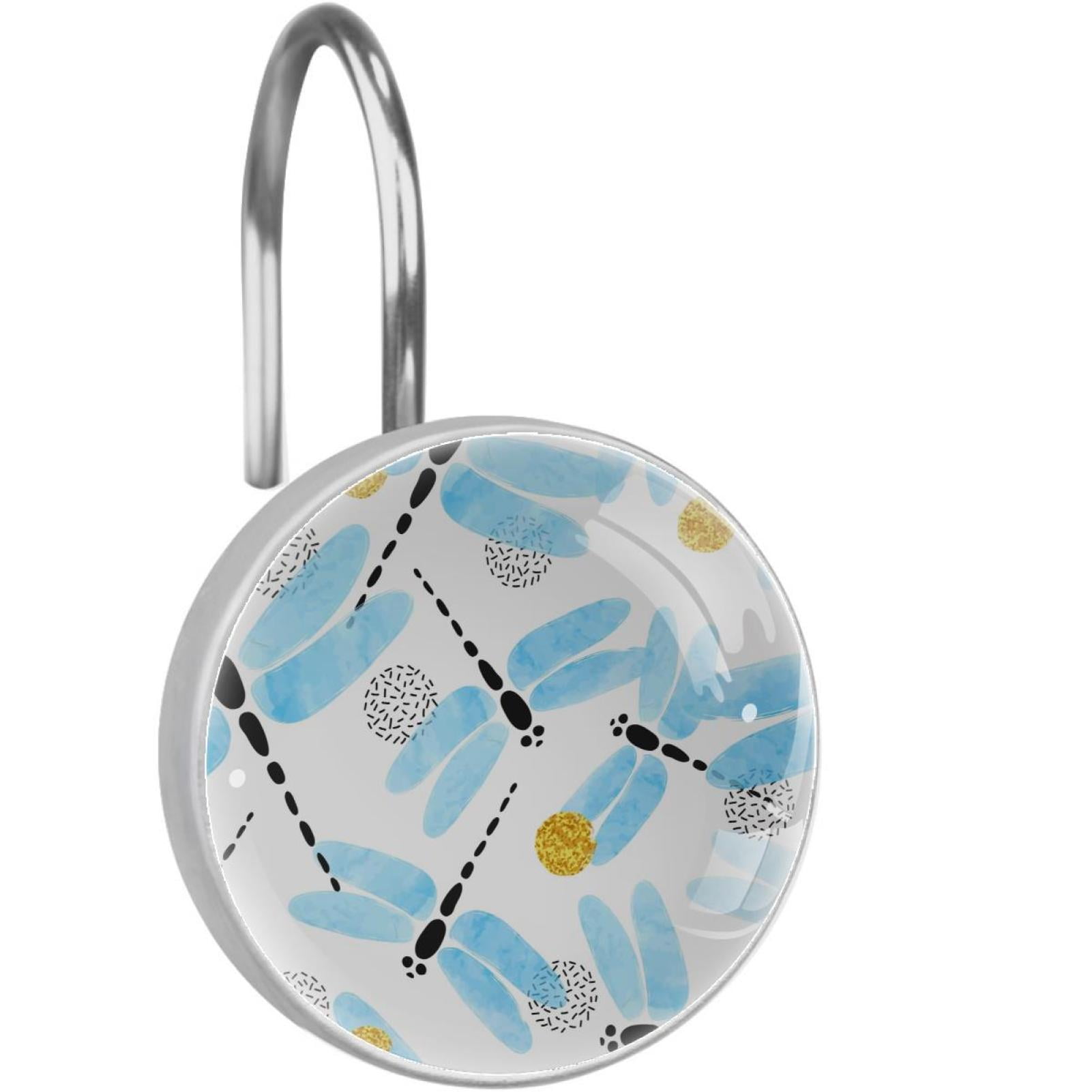 Dragonfly Shower Curtain Hooks（Set of 12）for Home Hotel Shower Rods