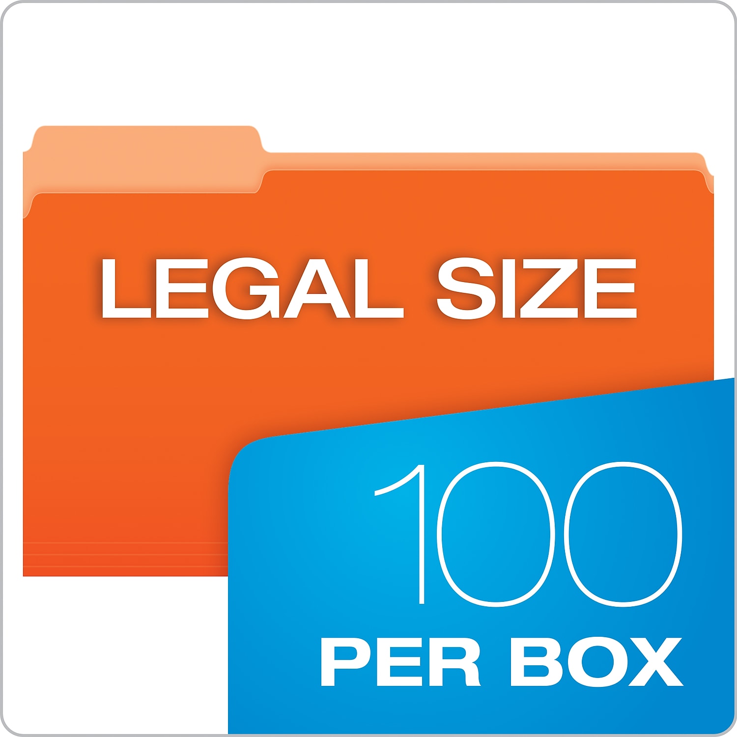 Pendaflex Interior File Folders 1/3 Cut Top Tab Legal Orange 100/Box 435013ORA