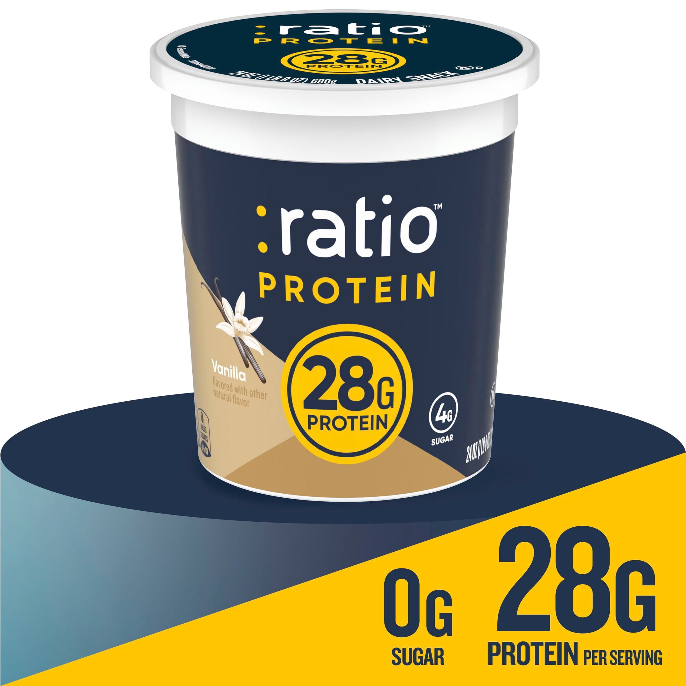 Ratio Yogurt Protein Cultured Dairy Snack, Vanilla, 28g Protein, 24 oz
