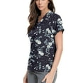 thumbnail image 3 of Uniform Scrubs for Women,Floral Print Scrub Tops - Side Pocket Design for Nurses & Healthcare Workers - Navy - XXL, 3 of 5