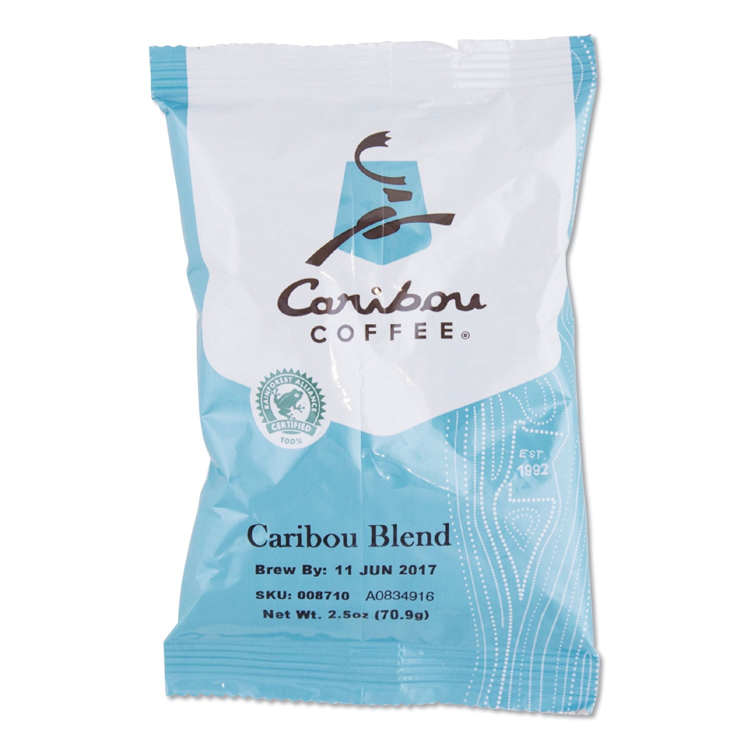 Caribou Coffee 008710 2.5 oz Ground Coffee - Caribou Blend (18/Carton)
