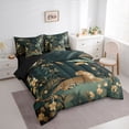 thumbnail image 3 of Feelyou Jungle Leopard Animal Bedding Comforter Set 7 Pieces, Wildlife Cheetah Lover Full Bedding Set, Rustic Leaf Flower Reversible Fitted Sheet Flat Sheet, Super Cozy Room Decor, 3 of 8