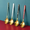 thumbnail image 1 of 4 Uds cuchara mezcladora de acero inoxidable cucharas de acero inoxidable cucharas de postre cucharas de uso doméstico cucharas resistentes al desgaste cucharas portátiles, 1 of 5