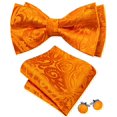 thumbnail image 1 of Conjunto de pajarita Barry.Wang, seda de cachemir naranja, 12 x 6 cm, 1 of 5