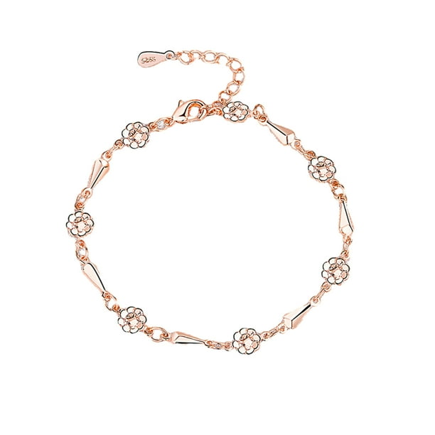 Qarigey De Hoja Floral Retro Simple De Circón De Moda Acentos De Circón Brillantes Para Estilos De Moda Ropa, zapatos y accesorios Miscelánea Oro rosa