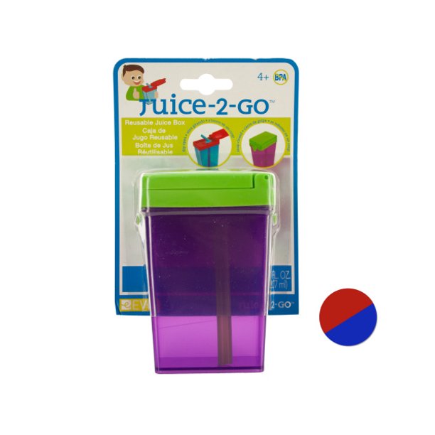 Juice2Go Reusable Juice Box With Straw, 24 Count