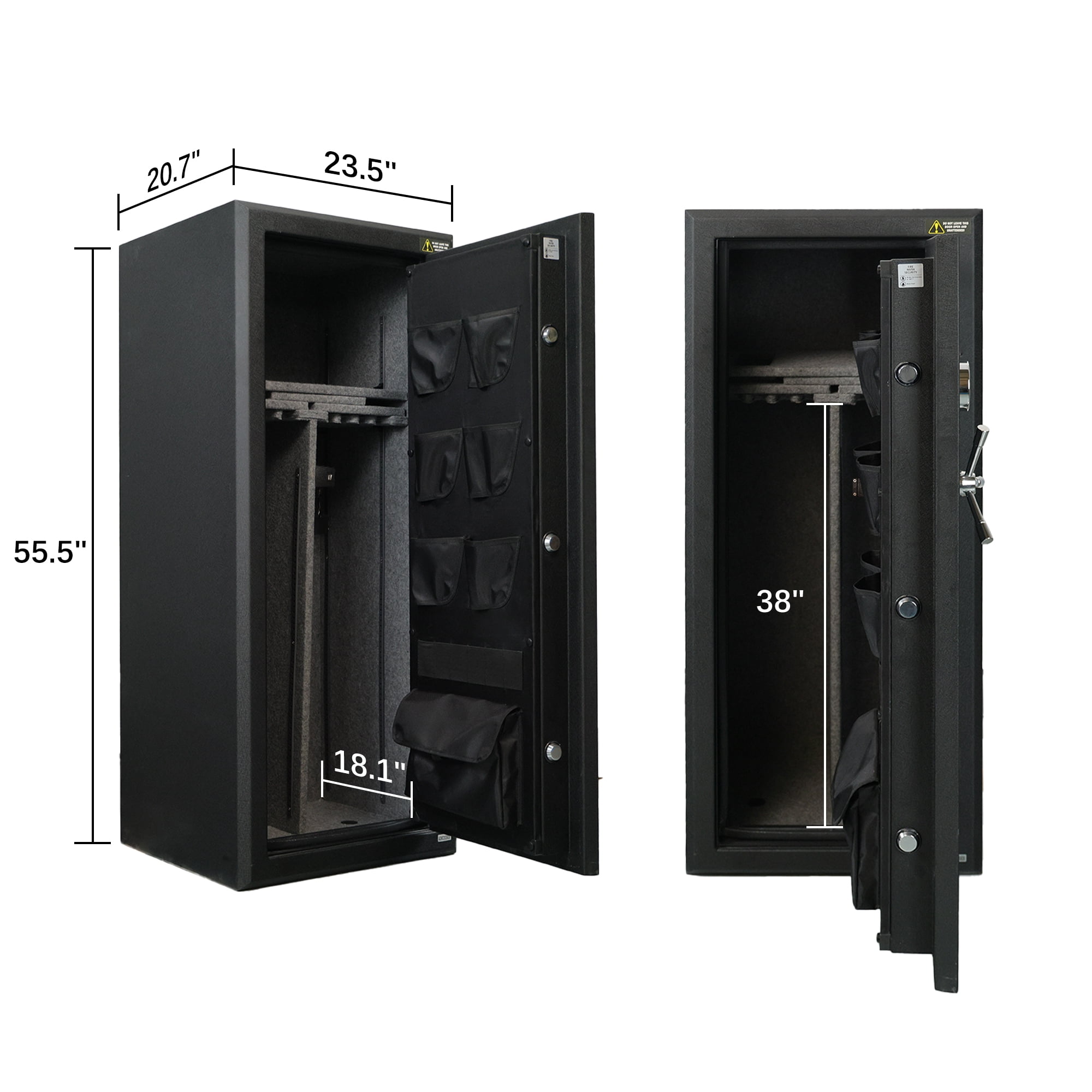 VALINIRT 24 Gun Fireproof Safe for Rifles and Pistols, Gun Cabinet with Keypad/Key Access, No-Assembly-Required Gun Safes with Combination Lock and Built-in Charging Ports