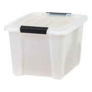 IRIS 20 Qt. Plastic Storage Bin with Lid, Stackable Storage Containers, Tote