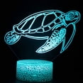 thumbnail image 1 of Luz nocturna LED 3D con tortugas marinas que cambian de color para niños, 1 of 1