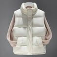 thumbnail image 5 of Htigea Fall Winter Puffer Vest for Women Sleeveless Jacket Outerwear Lightweight Stand Collar Coats with Pockets White M, 5 of 6