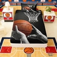 thumbnail image 4 of Erosebridal Boys Basketball Twin Sheet Sets, Sport Bedding for Kids and Teens, 3pcs, 1 Flat Sheet, 1 Fitted Sheet and 1 Pillowcase, 4 of 6