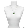 thumbnail image 3 of Delight Jewelry Silvertone Round - Imitation Cat's Eye - Green - Silvertone Script Initial Disc - R - Charm Necklace, 20"+3", 3 of 4