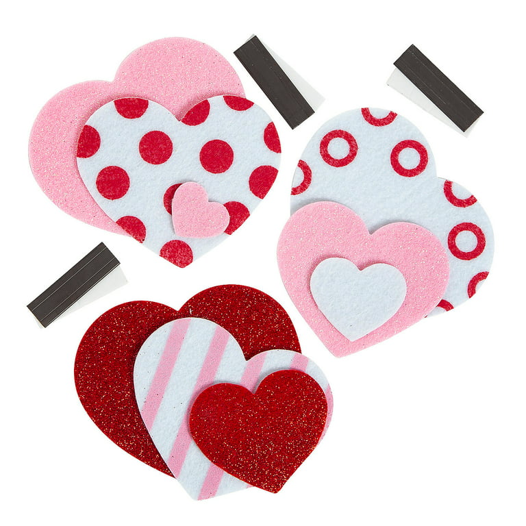 Heart Making With Glitter Foam For Valentine Decoration