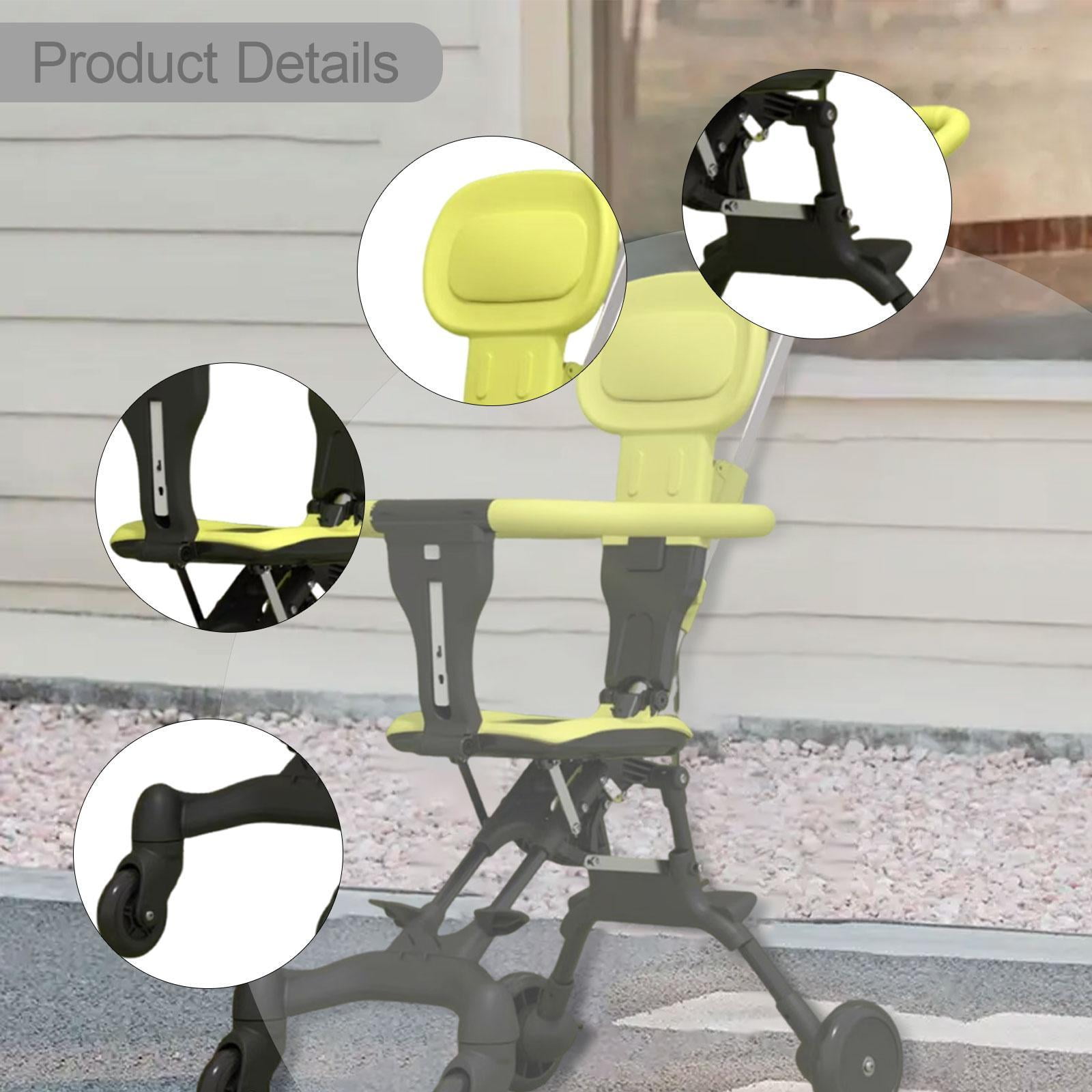 Baby Stroller Travel Pushchair 360 Degree Swivel Wheels Compact Folding Metal Material for Toddlers Trip and Airplane