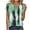 #0330-Green, variant on Uootdi Womens Tops V Neck Abstract Color Block Print Short Sleeve Top Soft Stretchy Blouse Casual Daily Shirt Gift