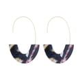thumbnail image 2 of Pendientes en forma de U Sonducket con estampado de leopardo colgante universal Morado oscuro, 2 of 6