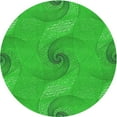 thumbnail image 1 of Ahgly Company Machine Washable Indoor Round Transitional Lime Green Area Rugs, 3' Round, 1 of 7