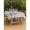 thumbnail image 2 of Easter Bunny Outdoor Tablecloth - 60x84 Inch Rectangle Dining Table Cover, Blue Easter Eggs Spring Floral Colorful Plaid Waterproof Outdoor Table Cloth with Umbrella Hole & Zipper for Picnic/Patio, 2 of 7