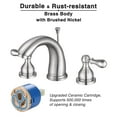 thumbnail image 4 of Aquaterior 3 Hole Bathroom Faucet Mixer Taps for Undermount Sink with Drain BN, 4 of 10