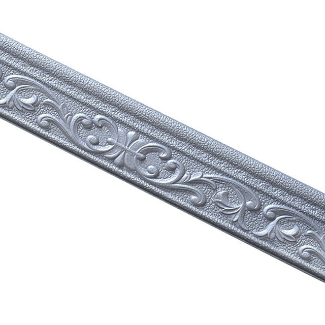 CAROOTU Wall Trim Line Skirting Border 3D Pattern Sticker Decoration Self Adhesive