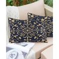 thumbnail image 6 of Abstract Floral Art Throw Pillow Cover 16 x 24 Inch Decorative Pillow Cover Vintage Golden Retro Lumbar Pillowcase Seasonal Rectangle Cushion Case for Couch Sofa Bed Living Room, 6 of 7