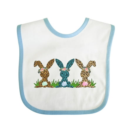 

Inktastic Trio of Bunnies in Leopard Print Gift Baby Boy or Baby Girl Bib