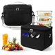 thumbnail image 1 of 2PCS Bolsa Lonchera Termica, Gran Capacidad, Aislamiento de Doble Capa, Bolsa de Almuerzo, con Asa y Correa Desmontable, para Trabajo, Escuela (Negro + Negro), 1 of 4