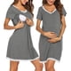 thumbnail image 1 of Bata de lactancia 3 en 1 para parto/trabajo/lactancia, camisón de maternidad para mujer, bata de hospital con cremallera, ropa de dormir para amamantar ER, 1 of 5