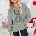 thumbnail image 2 of Oiyii Big Girls Cat Dog Paw Line Graphic Hoodie Long Sleeve Printed Casual Hooded Sweatshirt Daily Play Pullover Top,Grey, 2 of 4