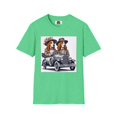 thumbnail image 6 of Mr and Mrs Basset Hounds Driving a Vintage Car Unisex Softstyle T-Shirt, 6 of 11