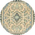 thumbnail image 1 of Ahgly Company Machine Washable Indoor Round Abstract Brown Gold Area Rugs, 7' Round, 1 of 7