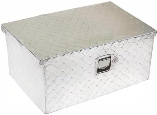 LABLT 20 Inch Aluminum Diamond Plate Tool Box Organizer Silver With Lock Key