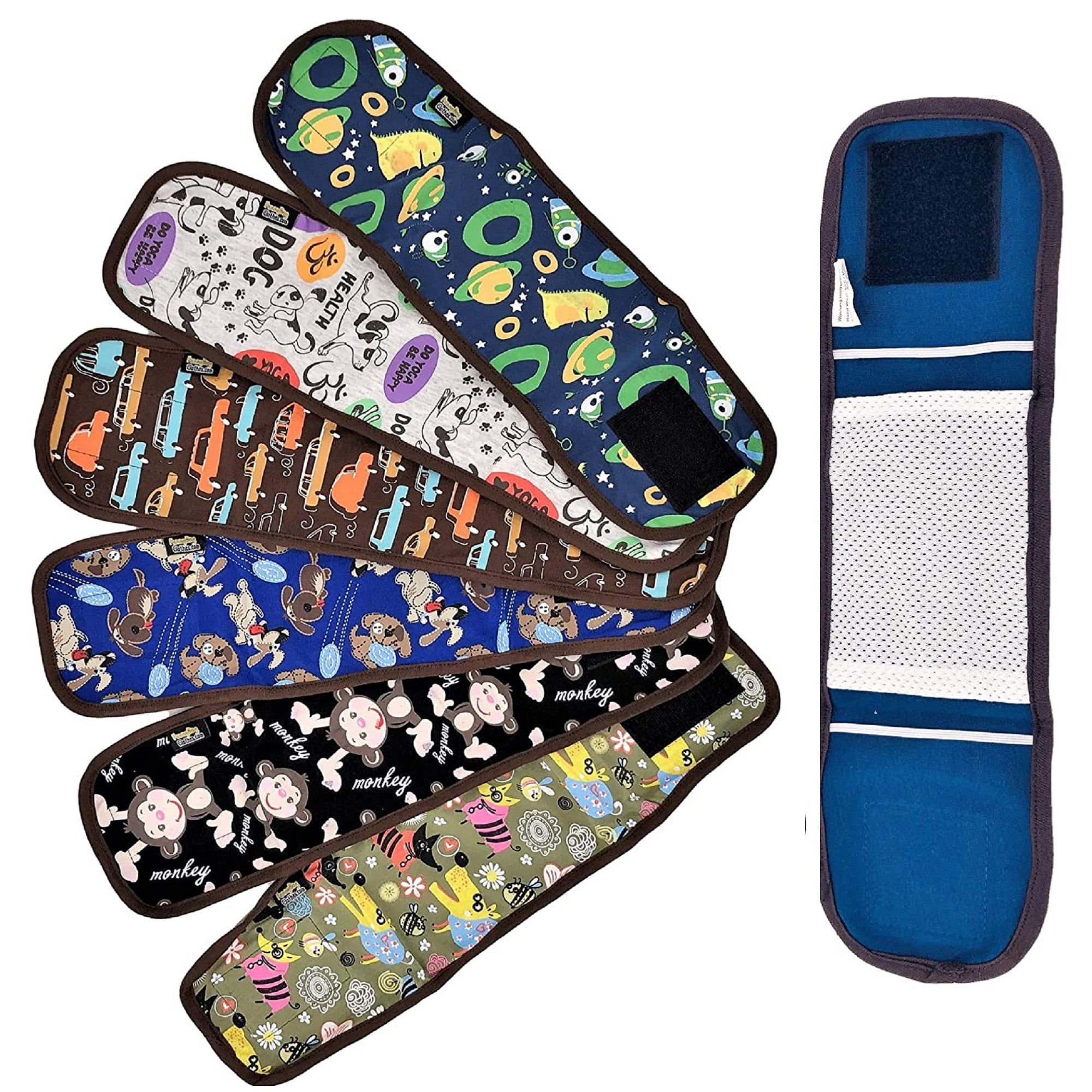 PACK - 6pcs WASHABLE Dog Diapers Male Boy BELLY BAND Wrap Reusable COTTON for SMALL Breeds