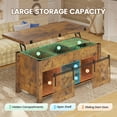 thumbnail image 4 of SEDETA Lift Top Coffee Table,4 in 1 Convertible Coffee Tables with Storage and Hidden Compartment for Living Room, Farmhouse Coffee Table Converts to Dining Table, Dining Reception Room, Rustic Brown, 4 of 8