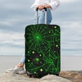 thumbnail image 4 of Uemuo Green Bright Web with Spiders Printed Washable Luggage Cover - Fashion Suitcase Protector Fits 18-32 Inch Luggage -Small, 4 of 9