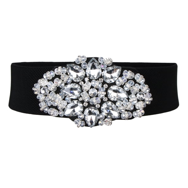 Cinturón de Cintura de Cristal Elástico Ancho para Mujer Sunnimix Banda de cintura ancha para mujer