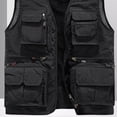 thumbnail image 4 of LEKWK Mens Utility Vest Sleeveless Multi Pocket Fishing Vest Lightweight Mesh Lined Outdoor Work Travel Photography Safari Casual Tops Shirts Black L, 4 of 4