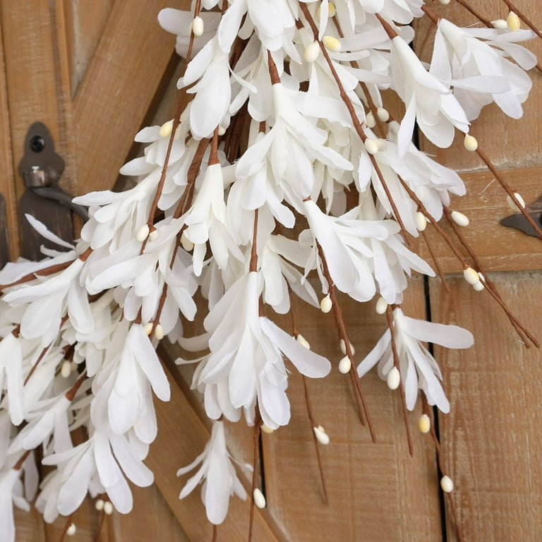 White Forsythia Wreath