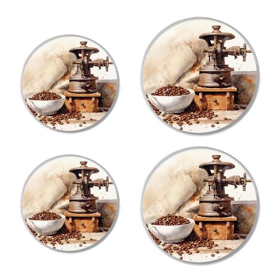 Stove Burner Covers 4 Pcs for Decorative Gas Stove Burner Cover 8Inch And 10Inch ,Coffee Cup Vintage style