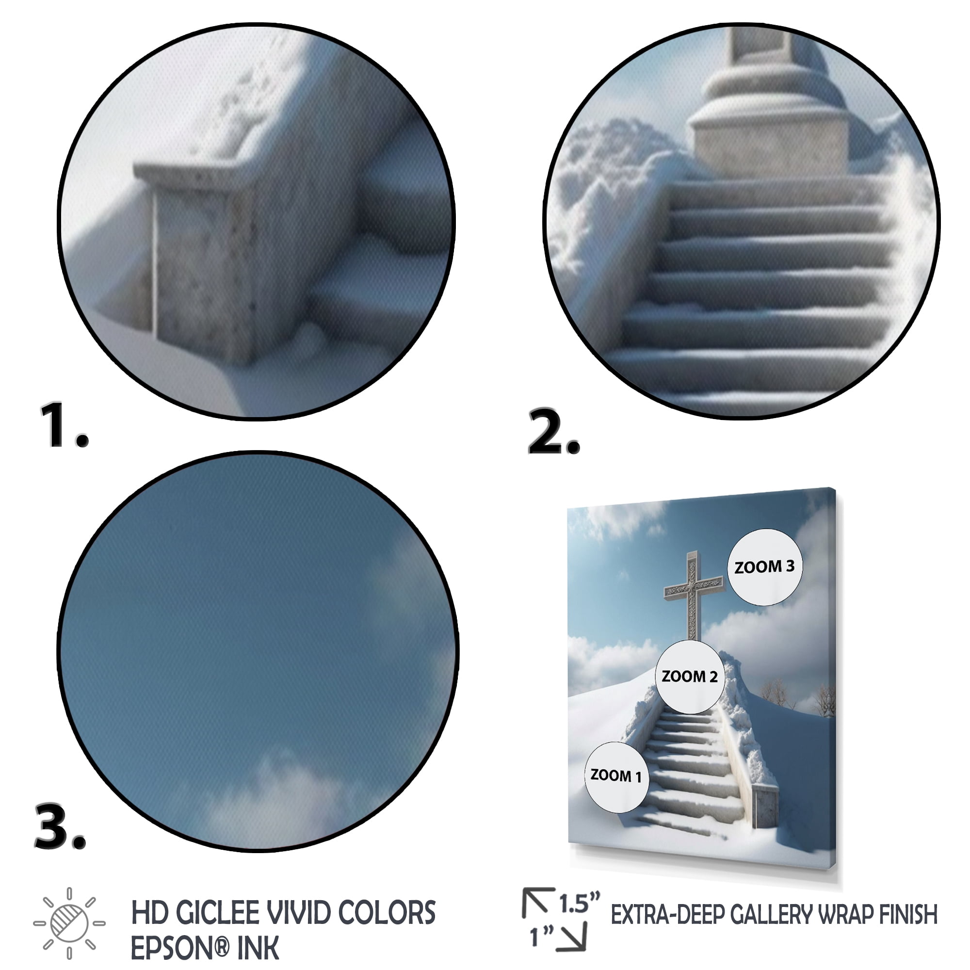 Designart Stairway To Heaven In Winter I Canvas Wall Art