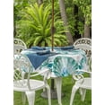 thumbnail image 3 of Outdoor Tablecloth with Umbrella Hole for Patio/Picnic/Party/Camping, Green Coastal Waterproof Table Cloth Round Cover Washable, Summer Conch Starfish Scallops Vintage Nautical (Dia 54"), 3 of 9