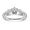 thumbnail image 5 of Solid 14K White Gold Three Stone Diamond Side-Stones with CZ Cubic Zirconia Center Stone Engagement Ring Size 7, 5 of 8