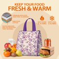 thumbnail image 5 of Pioneer Flower Floral Print Pattern Insulated Lunch Bag for Women & Adults,Large Portable Soft Cooler Lunch Bag,Thermal Food Storage Tote with Pearl Cotton,8.66L,8.75x5.75x9.5 Inch, 5 of 6