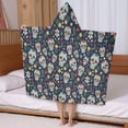 thumbnail image 5 of Navy Floral Skull Pattern Hooded Bath Towel，50"x30" for Ages 3 To 12 Kids, Quick Dry Lightweight Soft Microfiber Hood Beach Towel Cover Up for Kids, 5 of 7