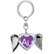 thumbnail image 1 of Química de metales de transición elementos periodo mesa oro au Llavero de alas de ángel en forma de corazón, 1 of 3