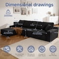 thumbnail image 5 of Sonovafurn Corduroy L-Shaped Sectional Sofa, Boneless Cloud Couch with Memory Foam & Pocket Springs, No Assembly Required Modular Chaise Sofa, Black, 5 of 9